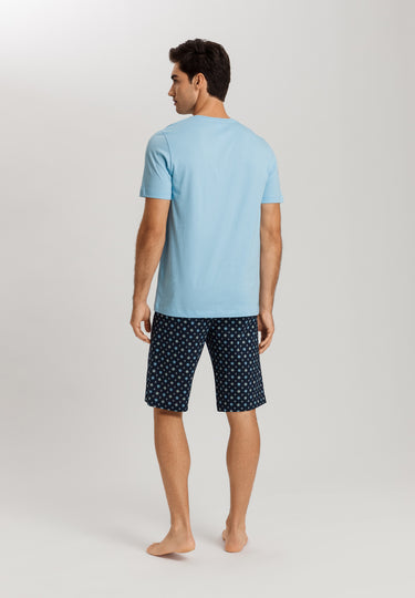 Night And Day Cotton V-Neck Short Pajama Set | Black/Periwinkle 75826-3003